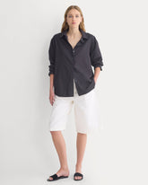 High-Rise Pleated Culotte | Bone/Cream