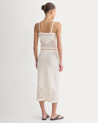 Lace-Knit Maxi Skirt | Bone
