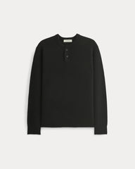 Henley in Wool Cashmere | Black