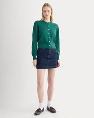 Cashmere Cropped Cardigan | Hunter Green