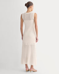 Lace Knit Maxi Sweater Dress | Bone
