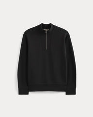 Lightweight Terry Zip Pullover | Black
