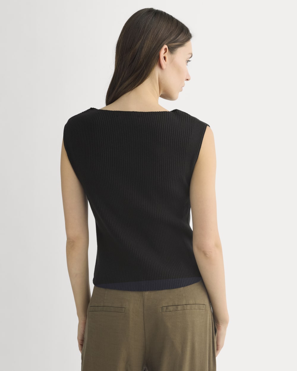 Boat-Neck Ribbed Knit | Black